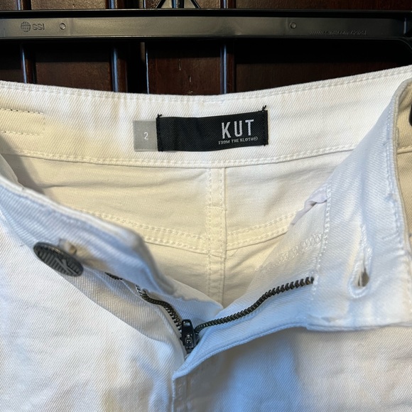 Kut From The Cloth Connie High Low Hem Denim Skirt - Color White Size 2 - Picture 7 of 10